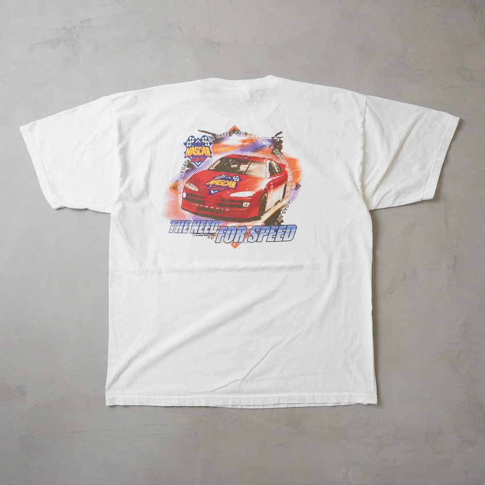 Vintage NASCAR Cafe Las Vegas T-Shirt XL Mens White The Need For Speed Racing